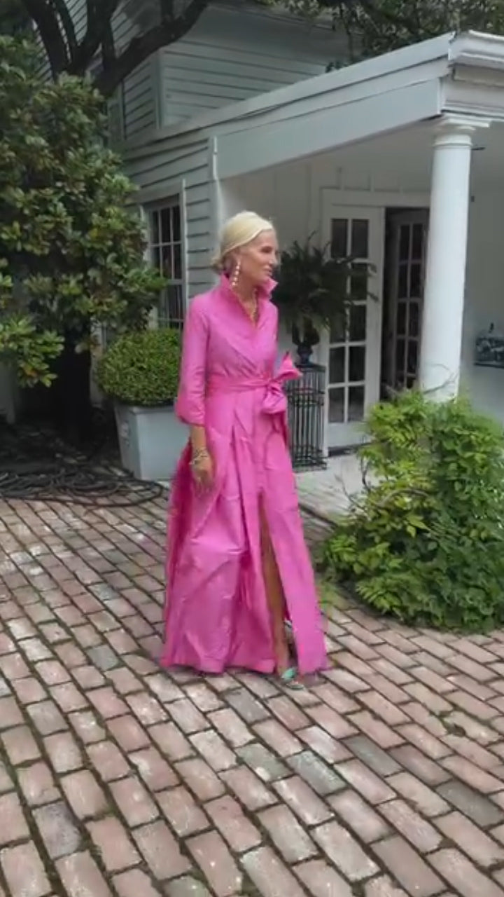 Fuchsia Silk Taffeta Shirt