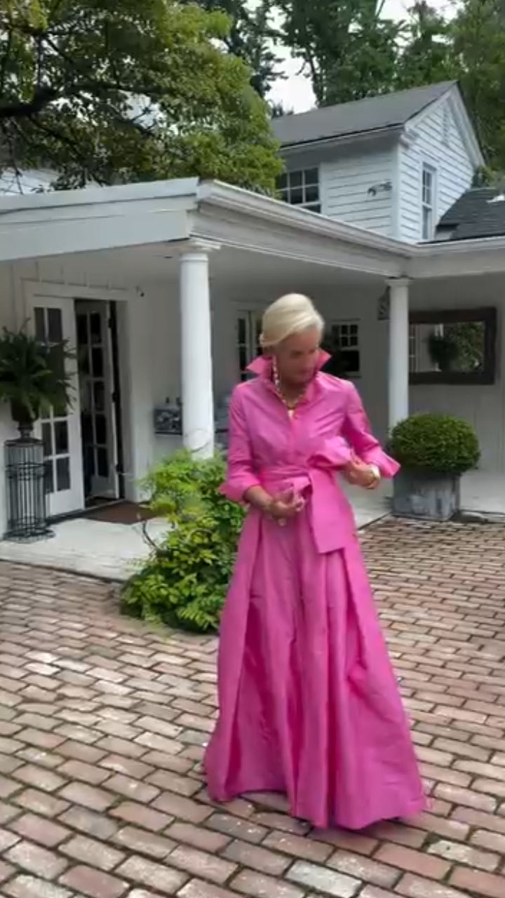 Fuchsia Silk Taffeta Shirt