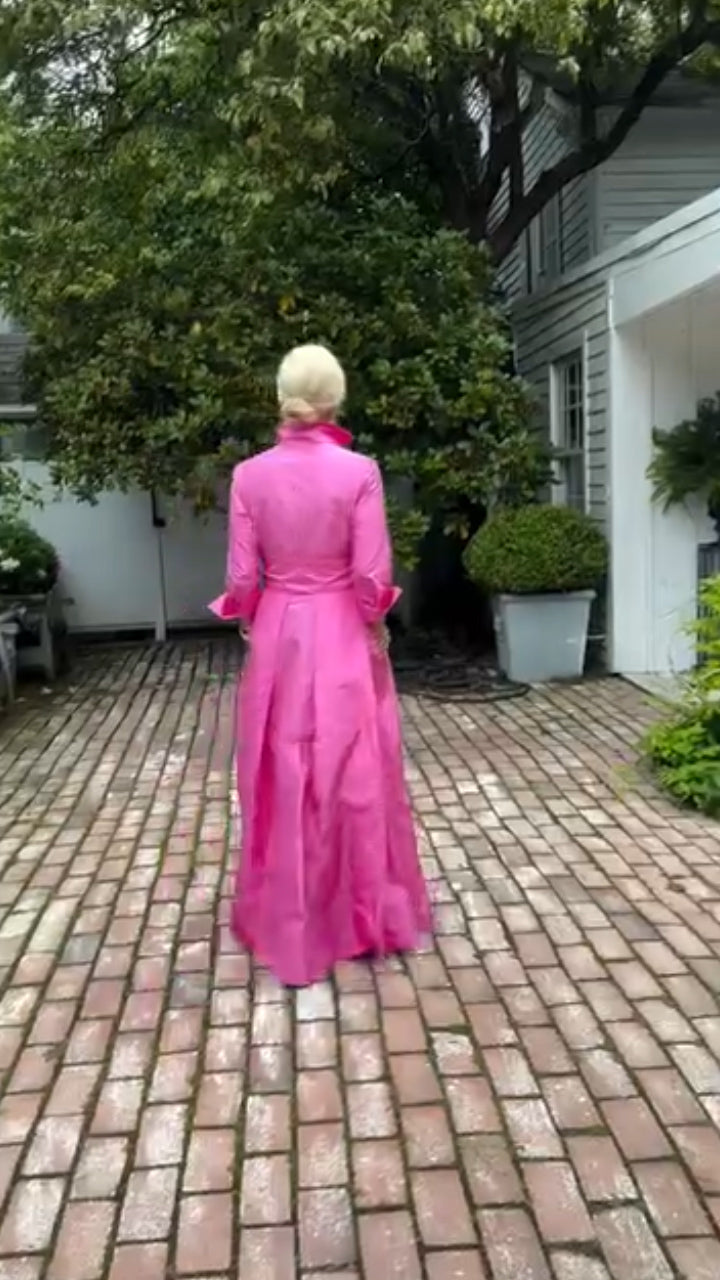 Fuchsia Silk Taffeta Shirt