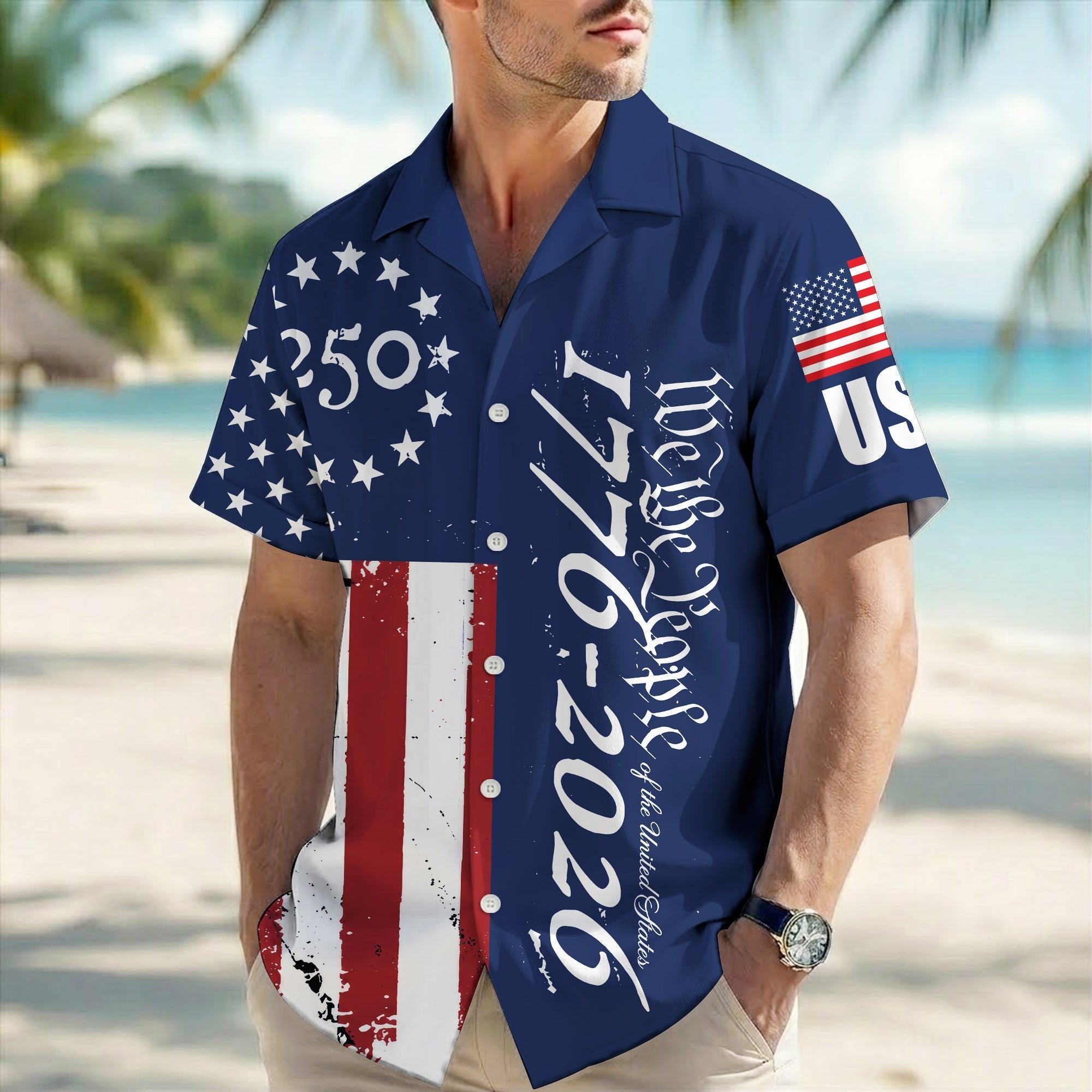 We the People 1776-2026 Stars and Stripes - USA 250th Anniversary Hawaiian Shirt