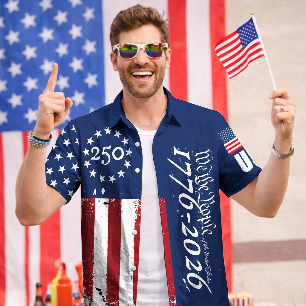 We the People 1776-2026 Stars and Stripes - USA 250th Anniversary Hawaiian Shirt