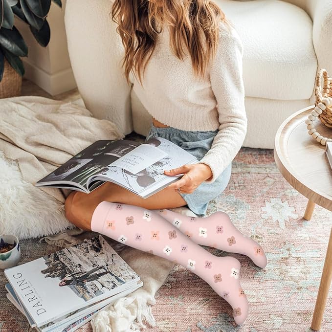Flower Leaves Compression Socks(6 Pairs)