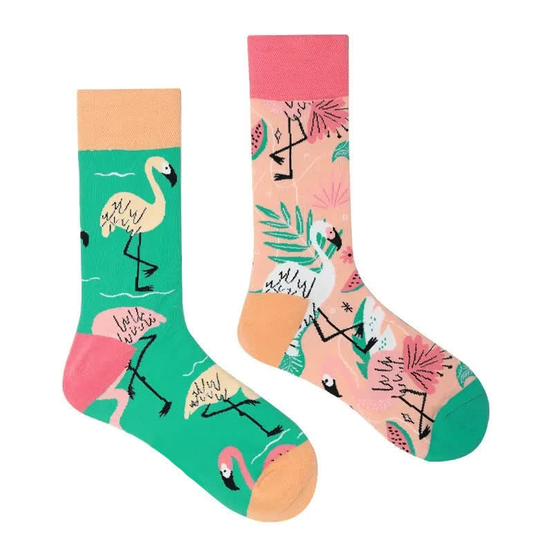 Plusock Tropical Flamingo Quarter Socks
