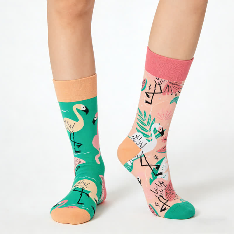 Plusock Tropical Flamingo Quarter Socks