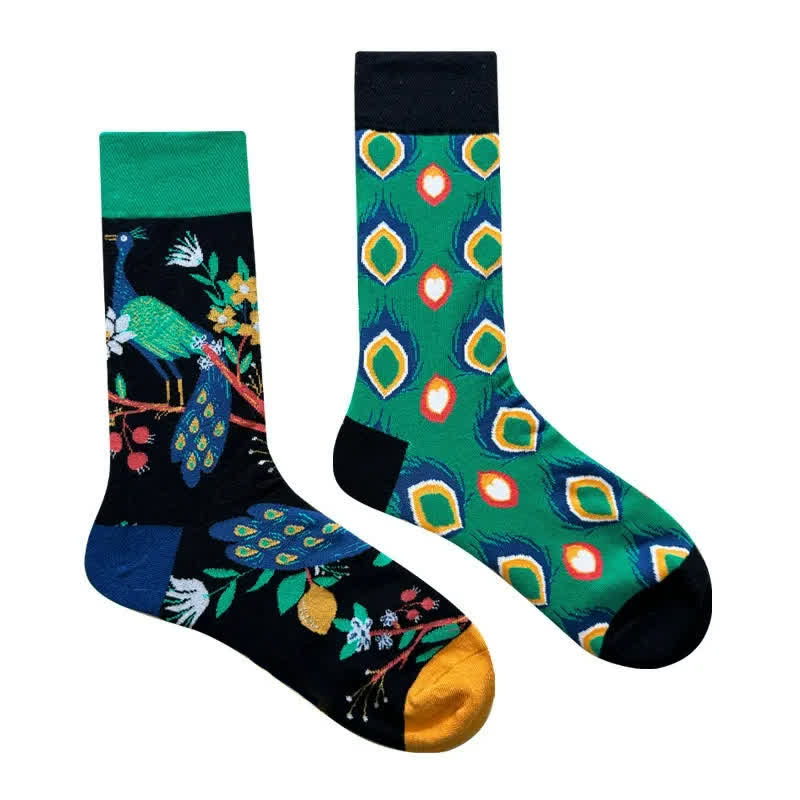 Plusock Flower Peacock Quarter Socks