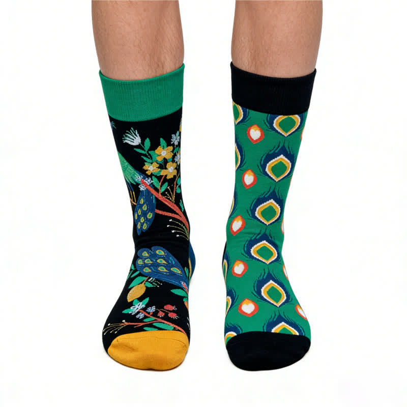 Plusock Flower Peacock Quarter Socks