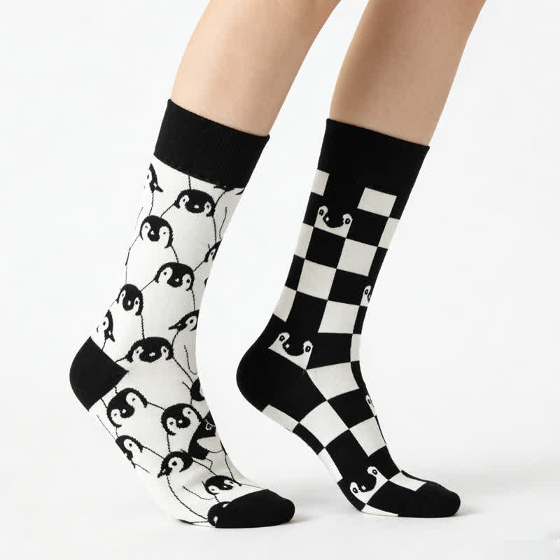 Plusock Penguin Cartoon Quarter Socks