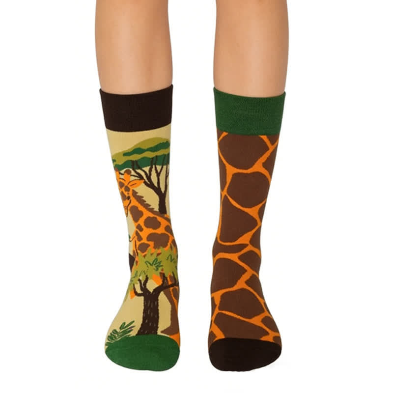 Plusock Giraffe Cartoon Quarter Socks