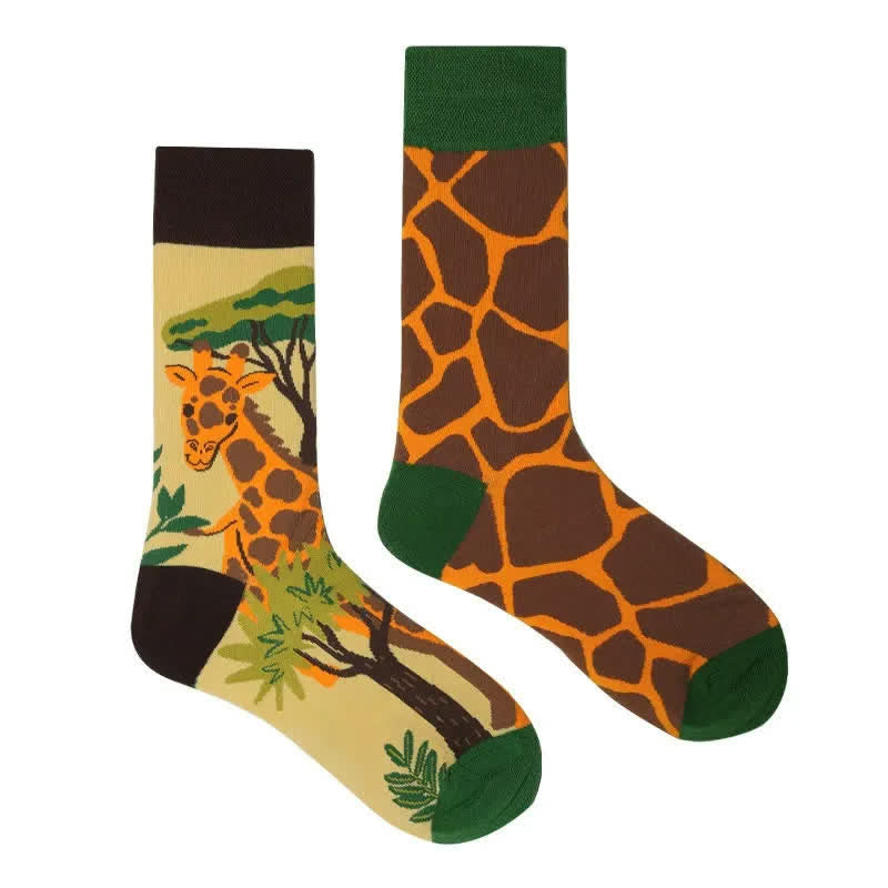Plusock Giraffe Cartoon Quarter Socks