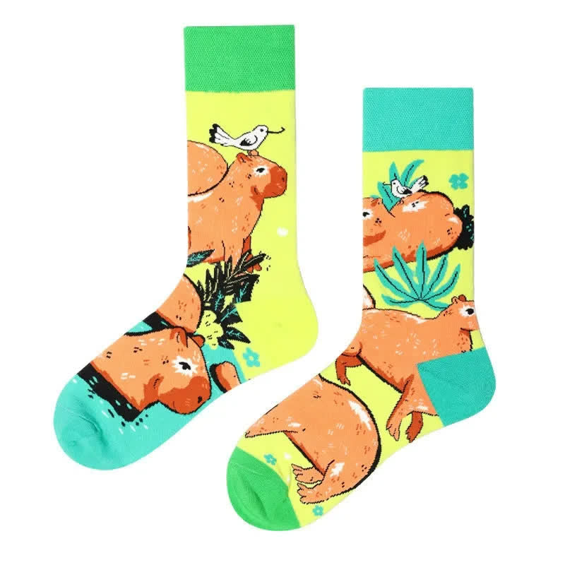 Plusock Capybara Print Quarter Socks