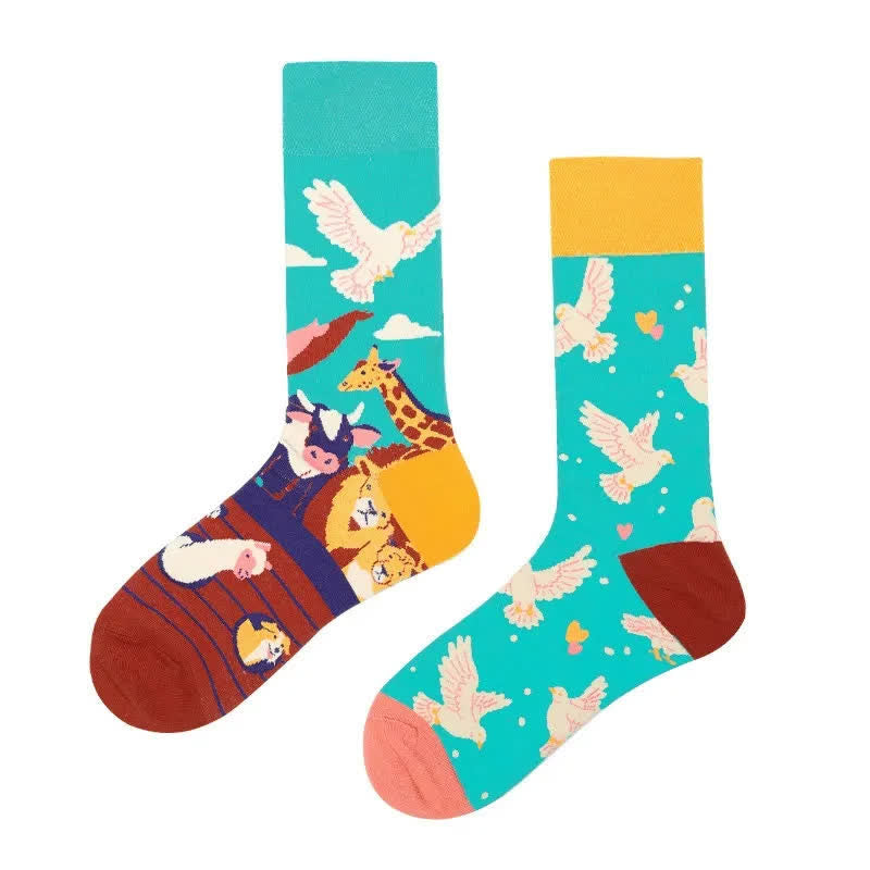 Plusock Playful Animal Cartoon Quarter Socks