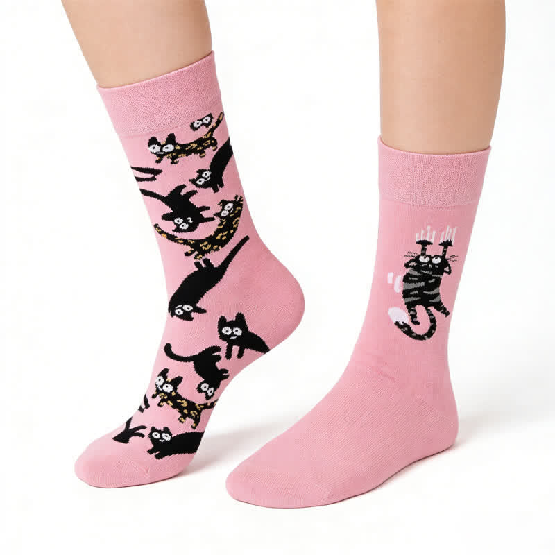 Plusock Cute Cartoon Cat Quarter Socks
