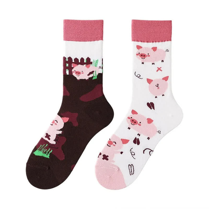 Plusock Cute Pig Quarter Socks