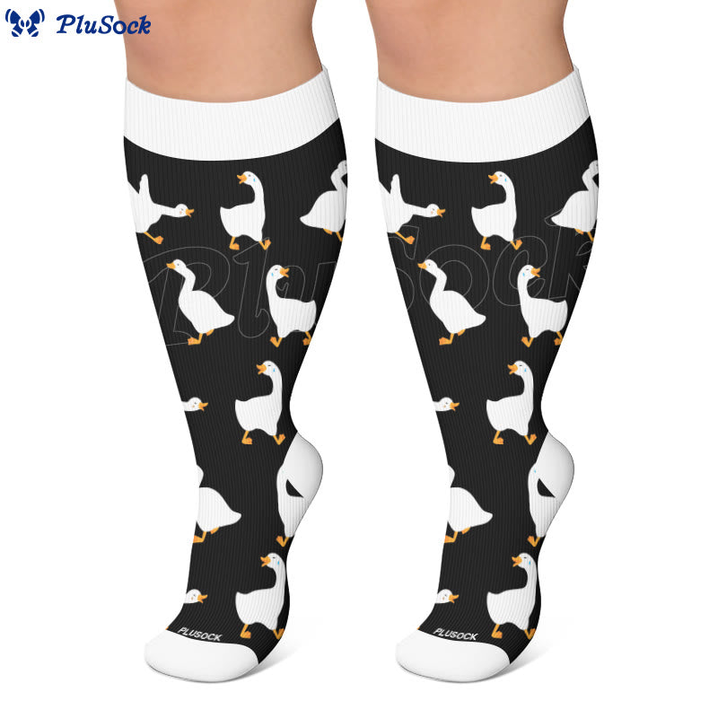 Plusock Plus Size Duck Chicken Goose Compression Socks