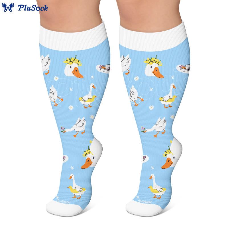 Plusock Plus Size Duck Chicken Goose Compression Socks