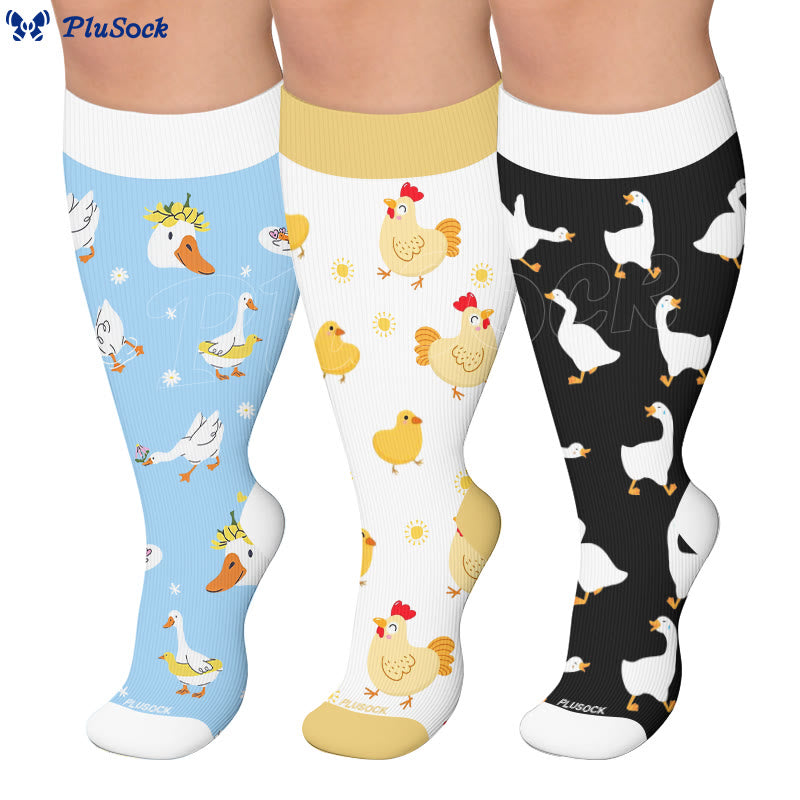 Plusock Plus Size Duck Chicken Goose Compression Socks
