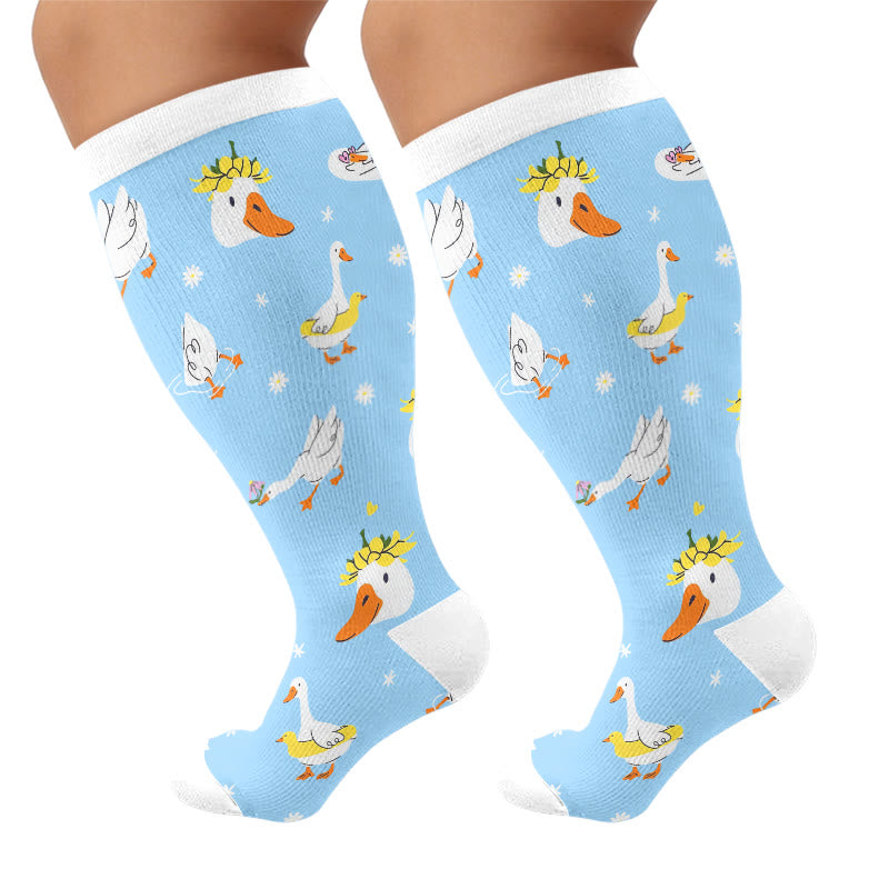 Plusock Plus Size Duck Chicken Goose Compression Socks