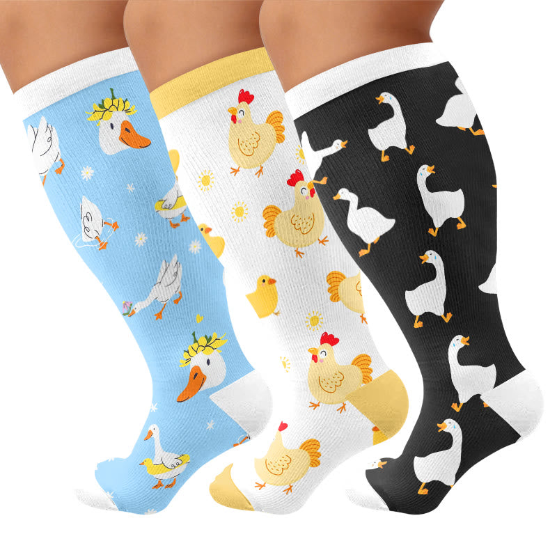 Plusock Plus Size Duck Chicken Goose Compression Socks