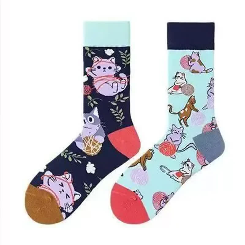 Plusock Cartoon Cat Quarter Socks