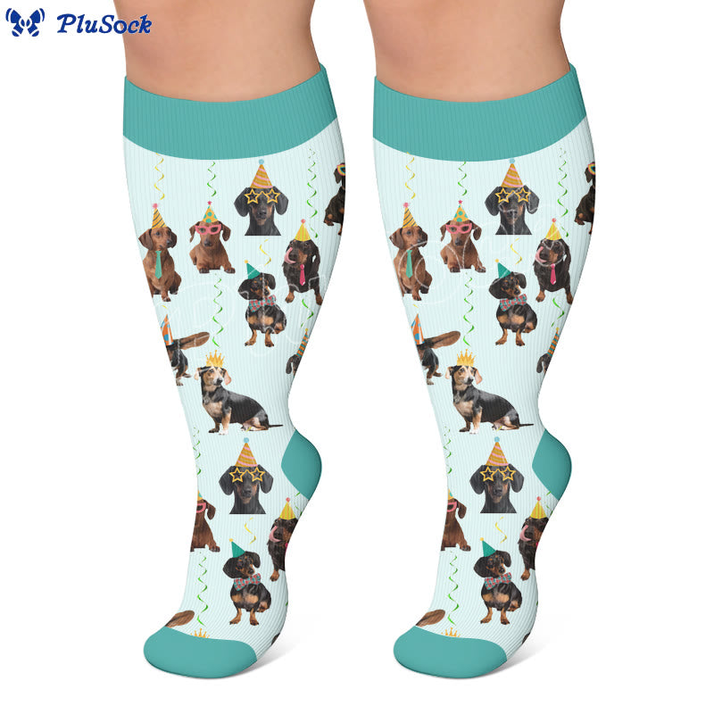 Plusock Plus Size Animal Portraits Compression Socks