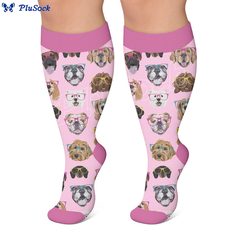 Plusock Plus Size Animal Portraits Compression Socks