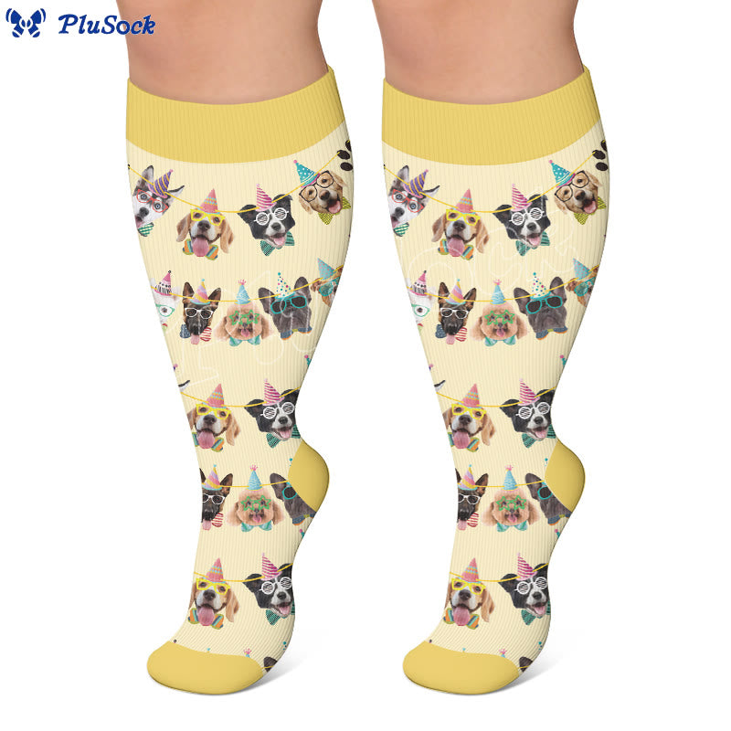 Plusock Plus Size Animal Portraits Compression Socks