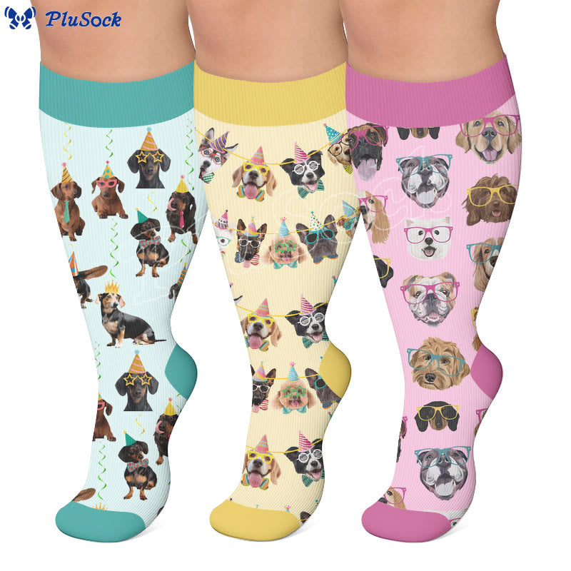 Plusock Plus Size Animal Portraits Compression Socks