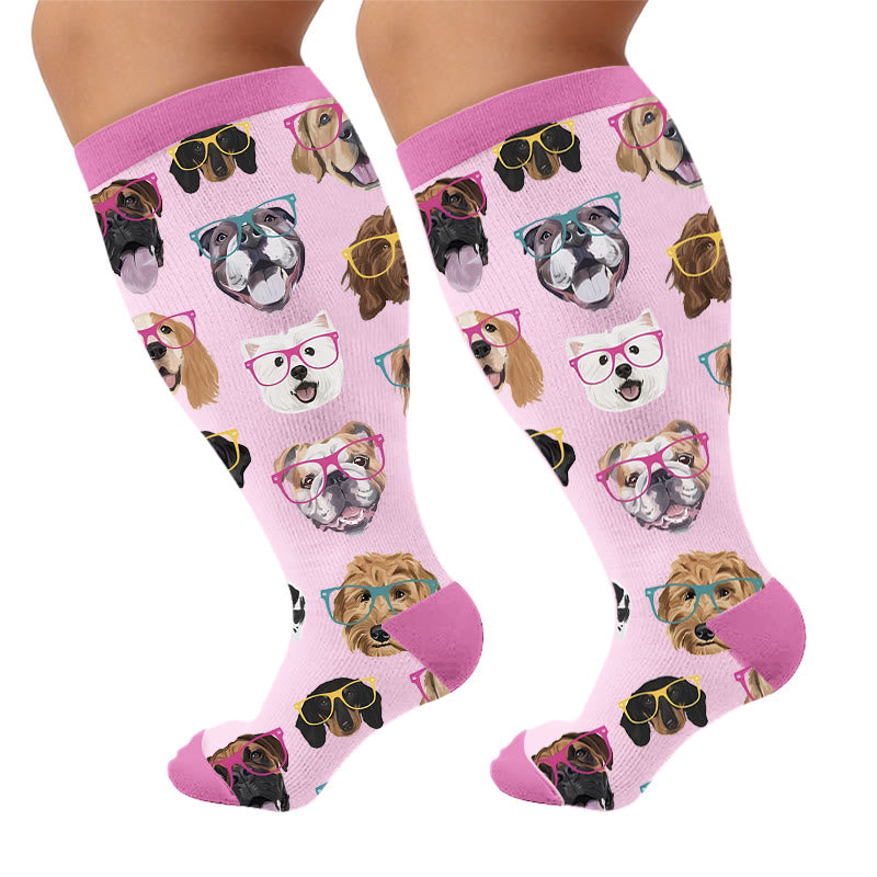 Plusock Plus Size Animal Portraits Compression Socks