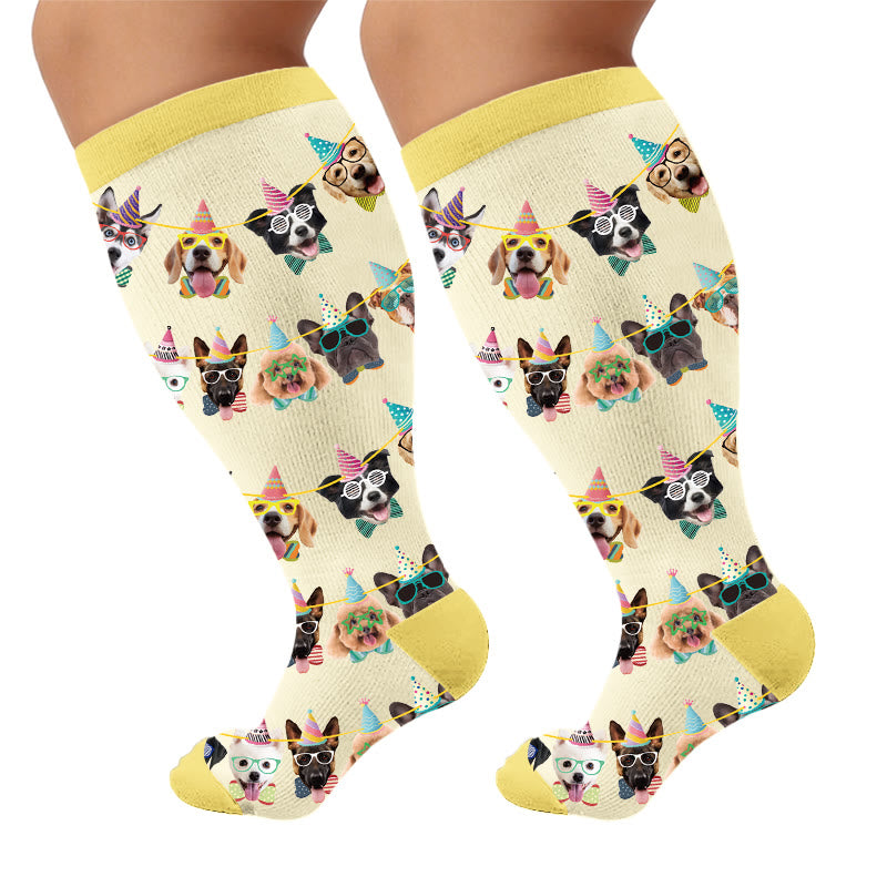 Plusock Plus Size Animal Portraits Compression Socks