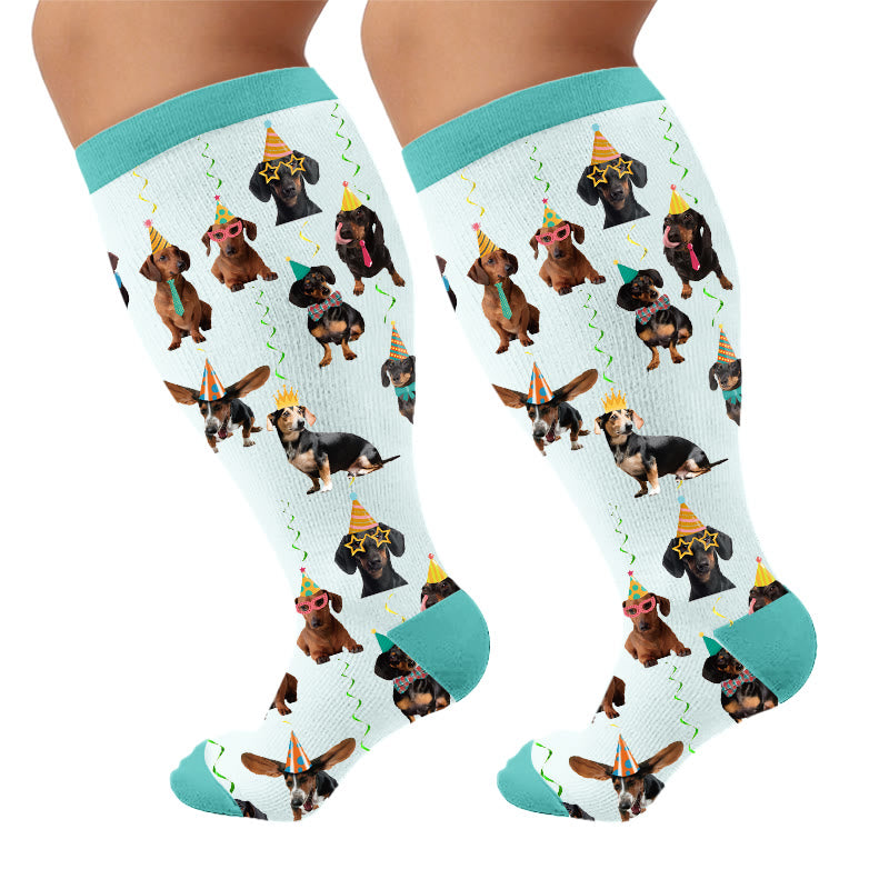 Plusock Plus Size Animal Portraits Compression Socks