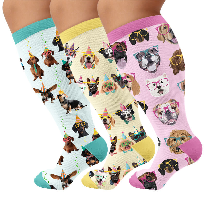 Plusock Plus Size Animal Portraits Compression Socks