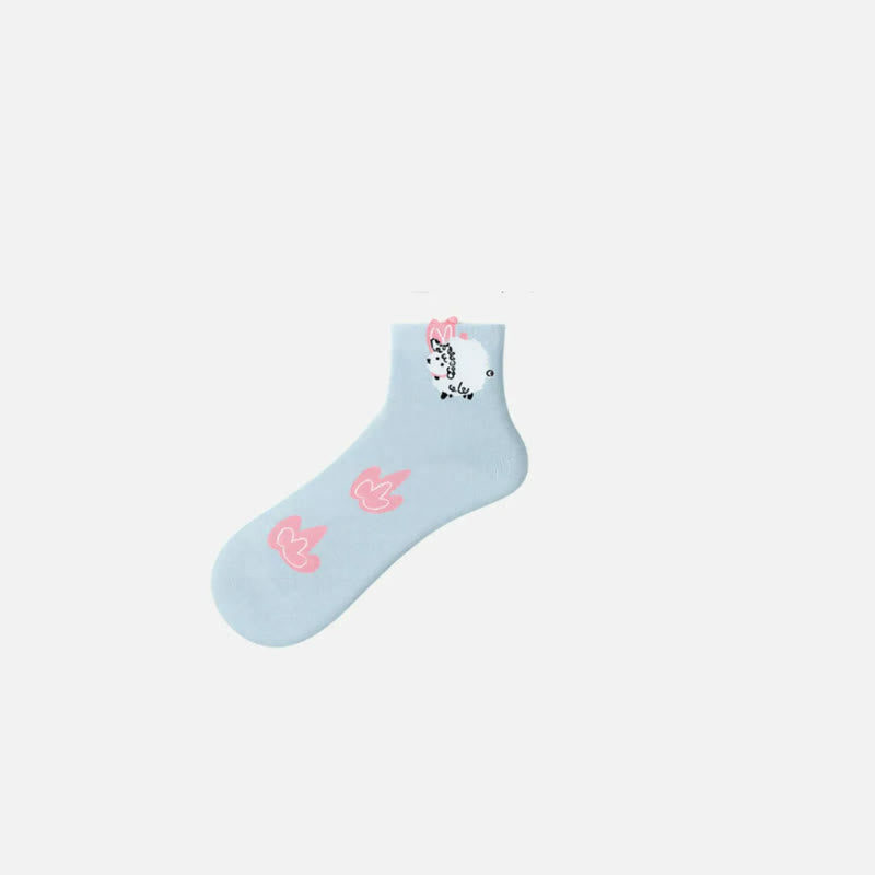 Plusock Cute Cartoon Quarter Socks(5 Pairs)