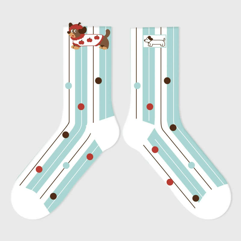 Plusock Cute Panda Cartoon Quarter Socks(3 Pairs)