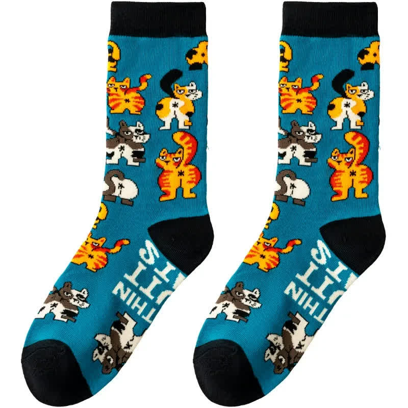 Plusock Funny Animal Pattern Quarter Socks(3 Pairs)
