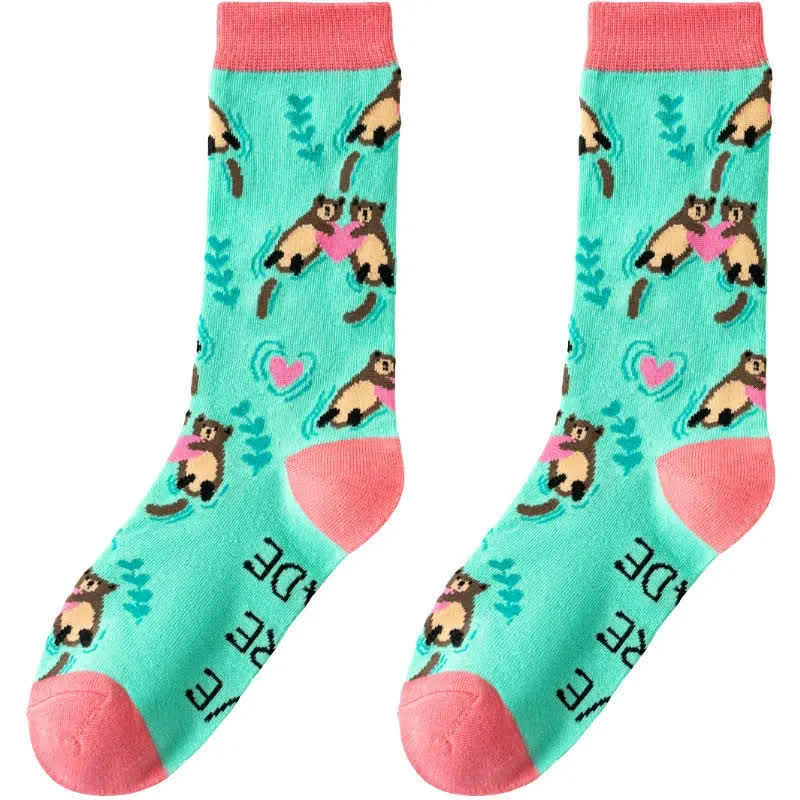 Plusock Cute Cartoon Animal Quarter Socks(3 Pairs)