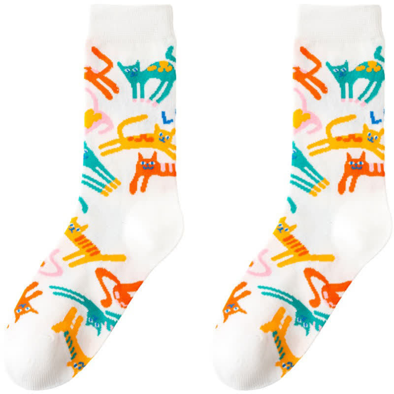 Plusock Cute Cartoon Animal Quarter Socks(3 Pairs)