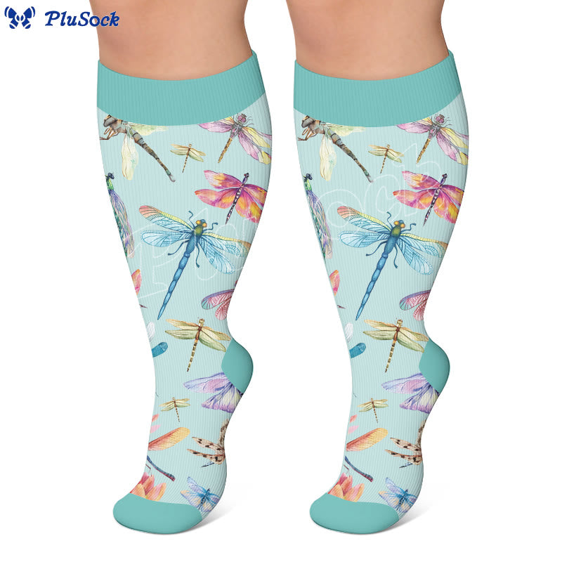 Plusock Plus Size Insect Garden Compression Socks