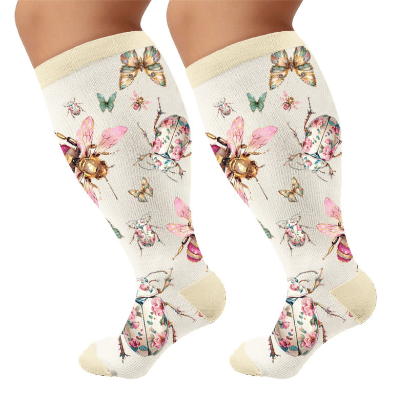 Plusock Plus Size Insect Garden Compression Socks