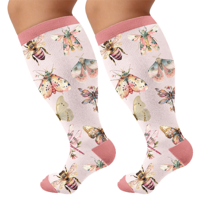 Plusock Plus Size Insect Garden Compression Socks