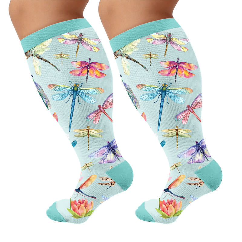 Plusock Plus Size Insect Garden Compression Socks
