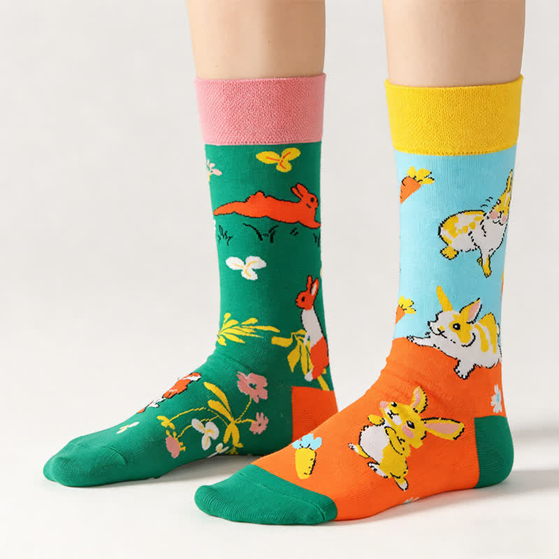 Plusock Cartoon Rabbit Quarter Socks