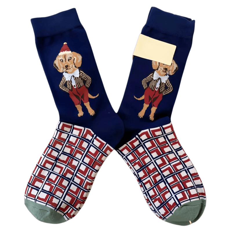 Plusock Retro Cute Dog Quarter Socks(4 Pairs)