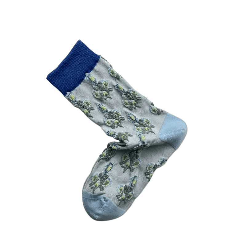 Plusock Lattice Zebra Flower Quarter Socks(3 Pairs)
