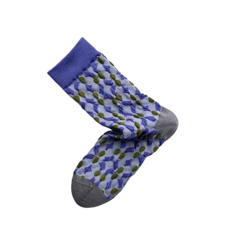 Plusock Lattice Zebra Flower Quarter Socks(3 Pairs)