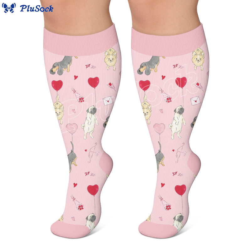 Plusock Plus Size Puppy Whispers Compression Socks