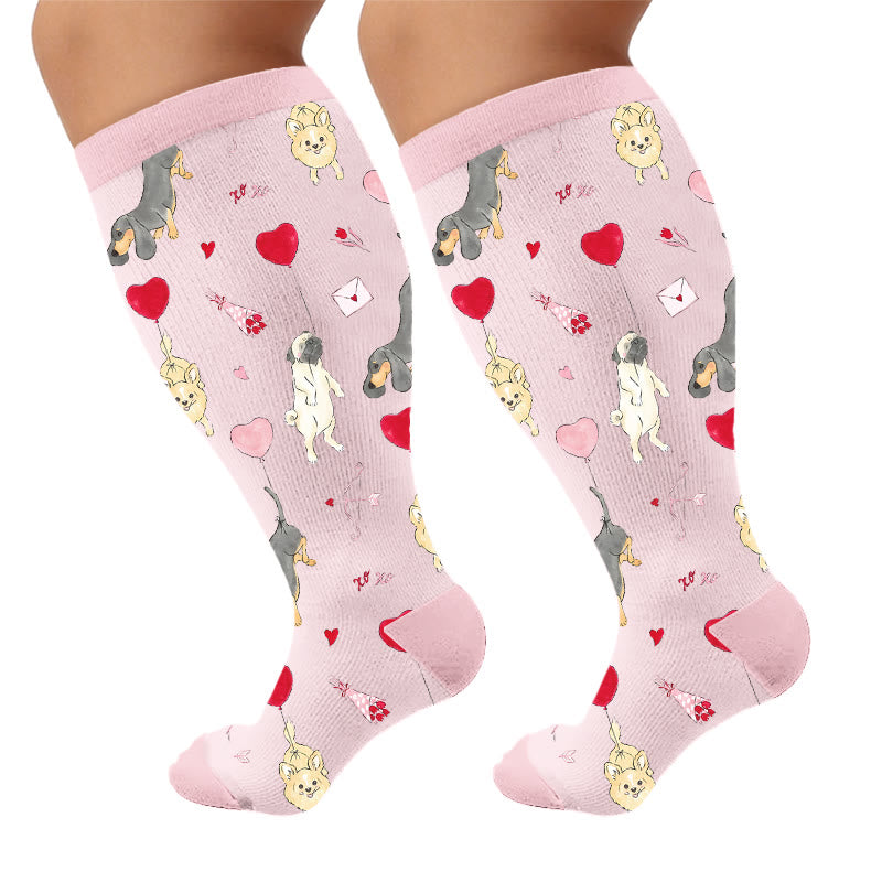 Plusock Plus Size Puppy Whispers Compression Socks