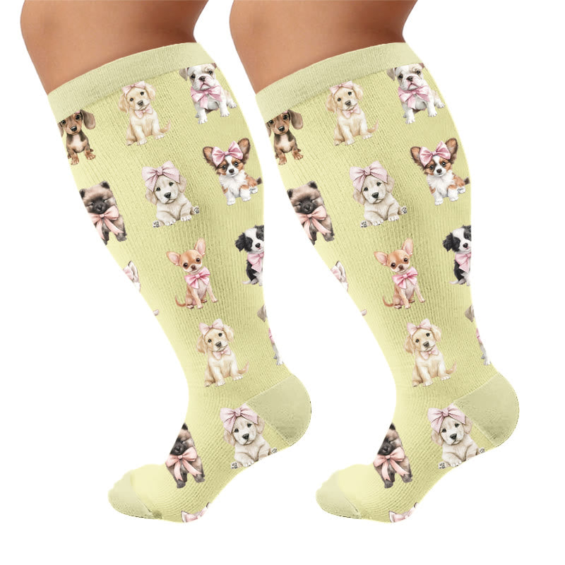 Plusock Plus Size Puppy Whispers Compression Socks