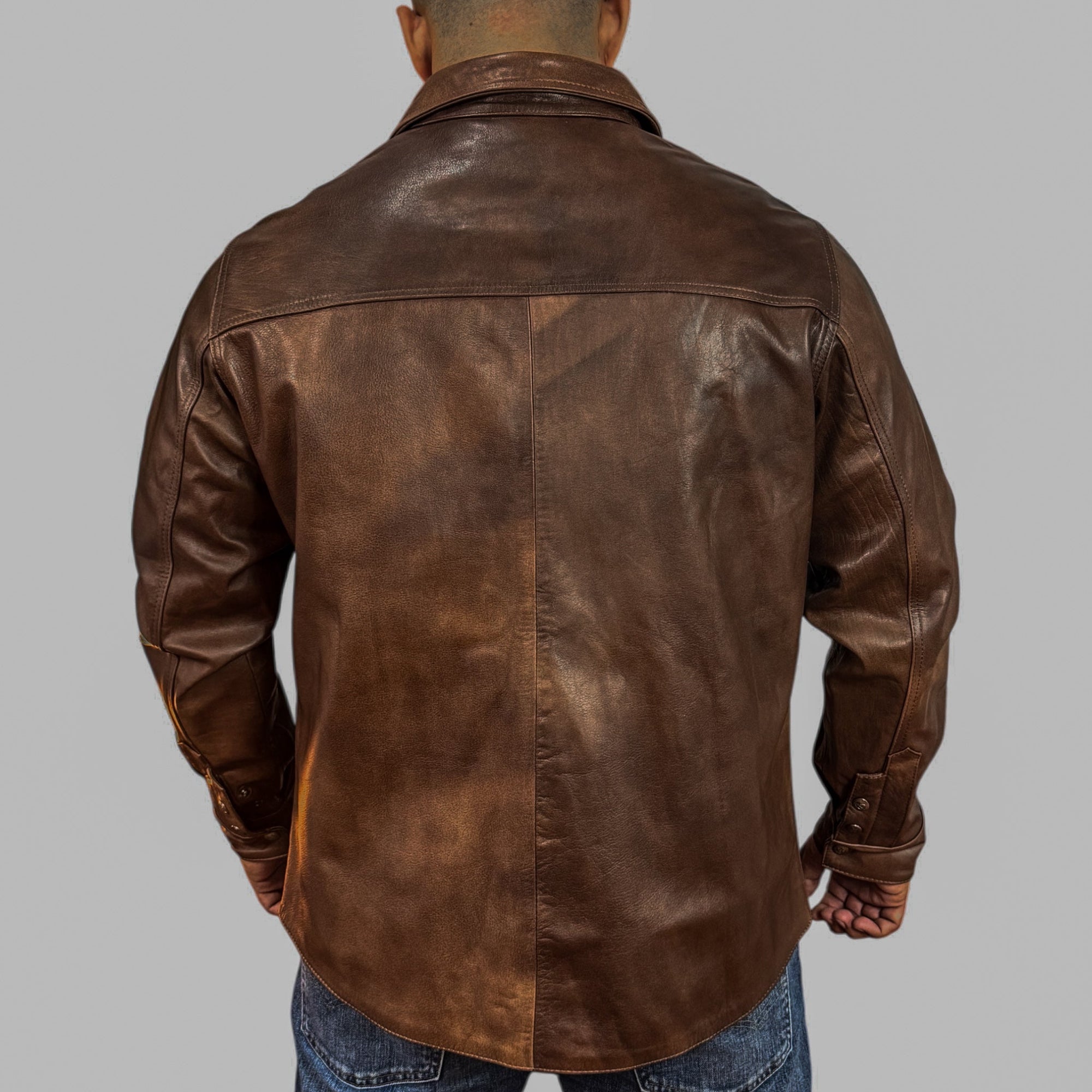Original leather caramel shirt