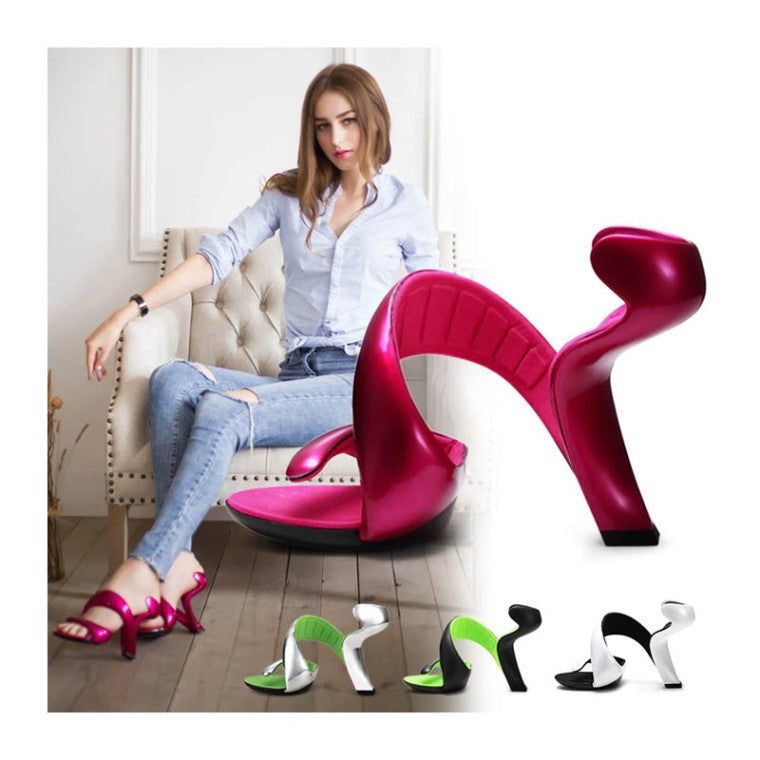 Women's Bottomless Snake Design High Heels