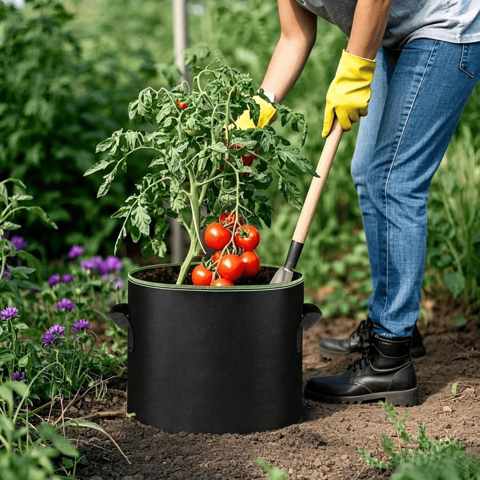 🔥LAST DAY 49%OFF🌱 5-Pack 5 Gallon Grow Bags – Heavy Duty Aeration Fabric Pots with Handles for Vegetables, Flowers & Fruits 🪴
